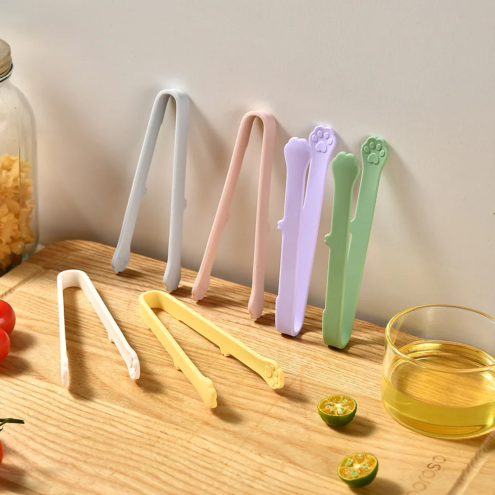 Cat Paw Silicone Tongs, Heat Resistant Food Clip, Cute Mini Ice Cube Salad Snack Clips, Portable Kitchen Food Serving Clips