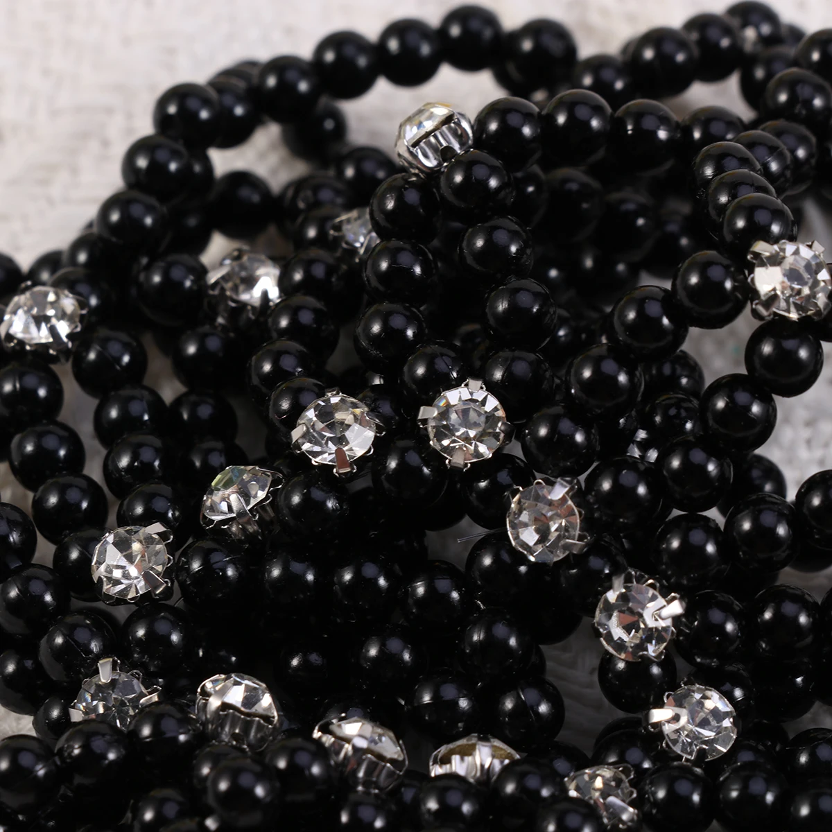 

Pearl Embellished Elastic Crochet Snood Hairnet Bun Hair Net For Dance Use Black Handmade Hair Styling Tool