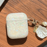 Dreamy Pearl Shell Soft Case with Keychain for AirPods Pro and 2 Airpods 4 3 2 Wireless Earphone Accessories Headphone Box Cover