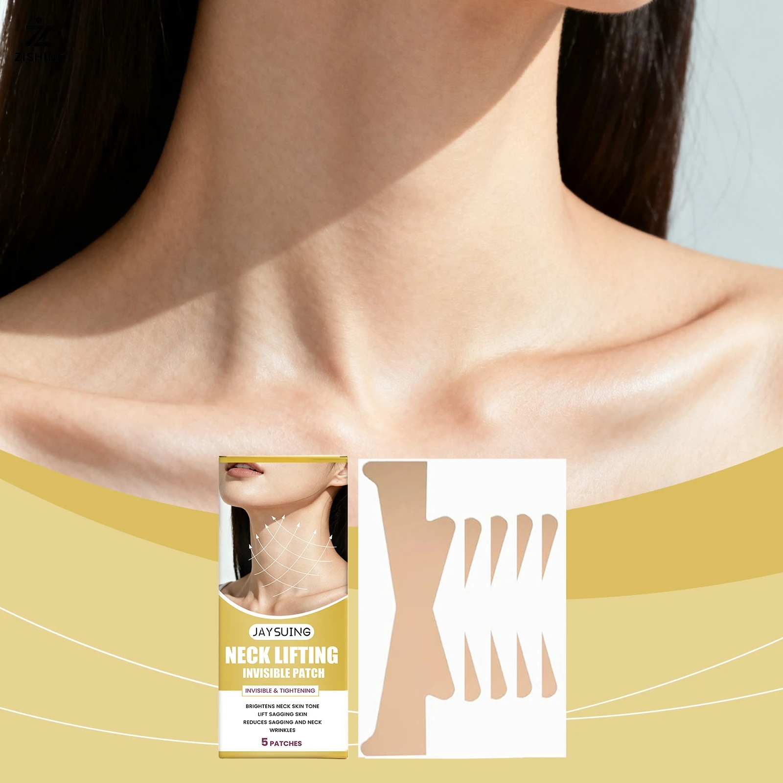5/10PC Neck wrinkle patch ultra-thin high elastic neck patch instant neck firming tape lifts loose skin to improve fine lines