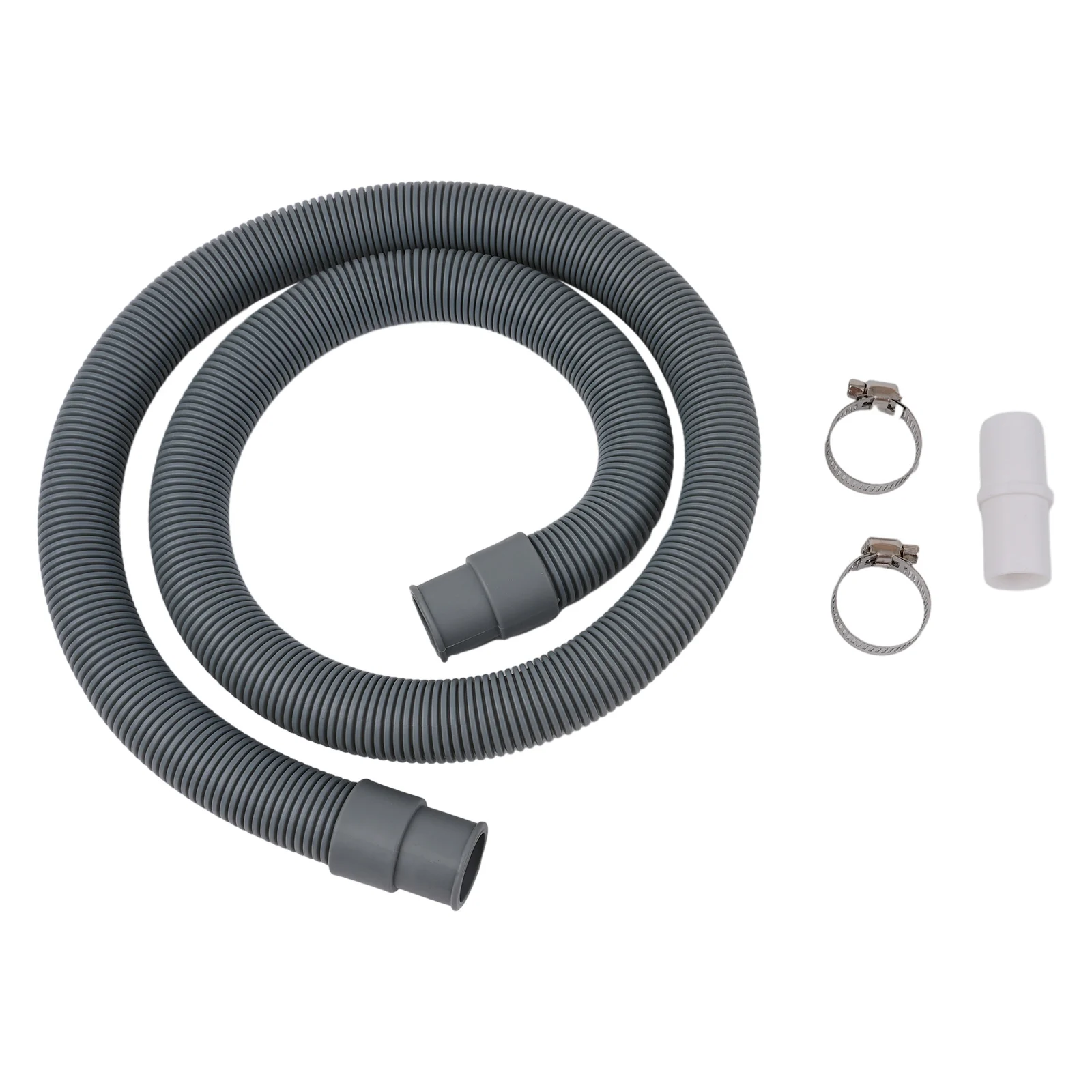 

Brand New High-quality Drain Pipe White Connector Gray Drain Waste Hose For Dishwasher 1PCS Extension Pipe Kit