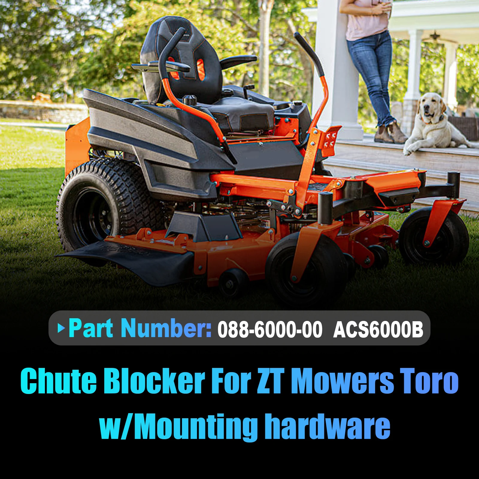 Chute Blocker For Bad Boy ZT Mowers Toro w/Mounting hardware Part Number: 088-6000-00 ACS6000B