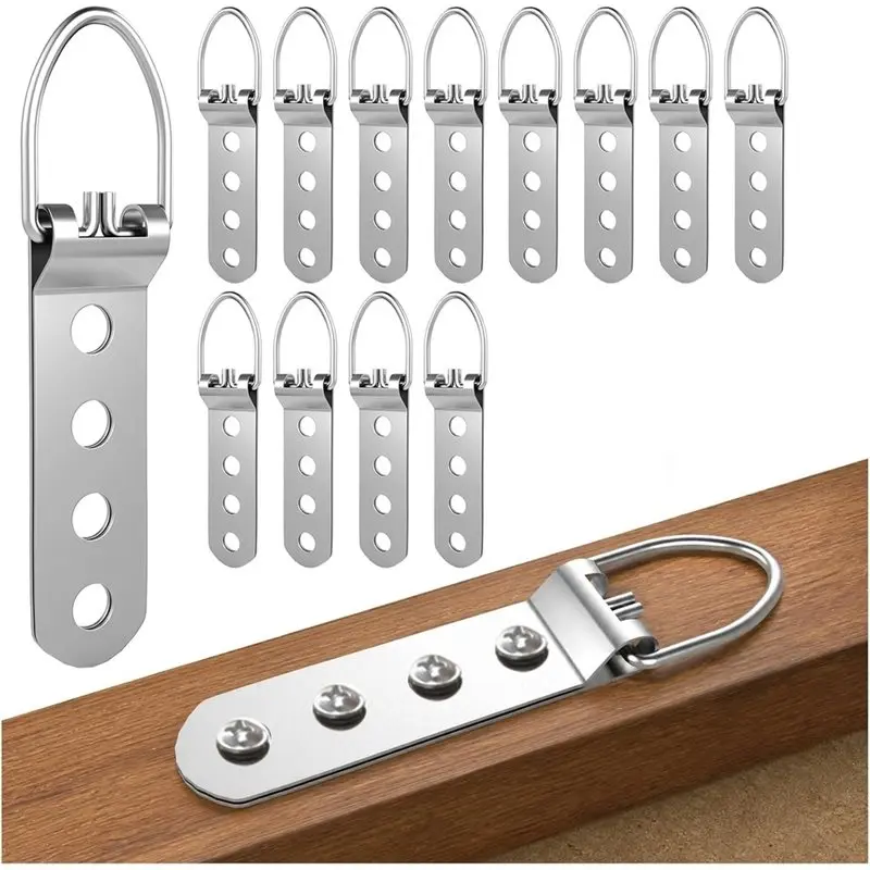 B23B For Heavy Duty For Frames Picture Hanging Hooksd Hooks- 50Pcs D Ring Picture Hangers For Mirrors, Canvas Art, Wall Mount