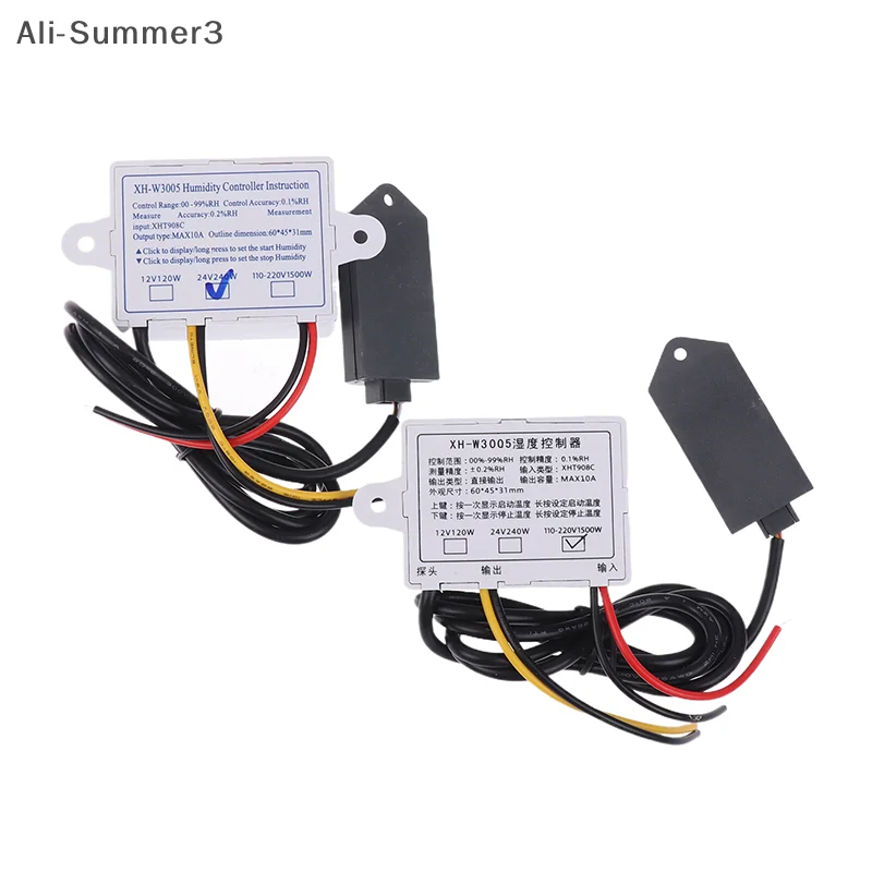 XH-W3005 Cyfrowy regulator wilgotności 12V 24V 220V Humidostat Higrometr Przełącznik kontroli wilgotności Regulator + Czujnik wilgotności