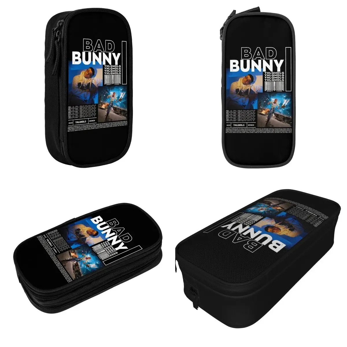 Imagem -02 - Bad Bunny Trap Pencil Case com Zíper para Crianças Grande Bolsa de Armazenamento para Estudantes Música e Cantor Lápis Porta-canetas Papelaria Escolar Novo