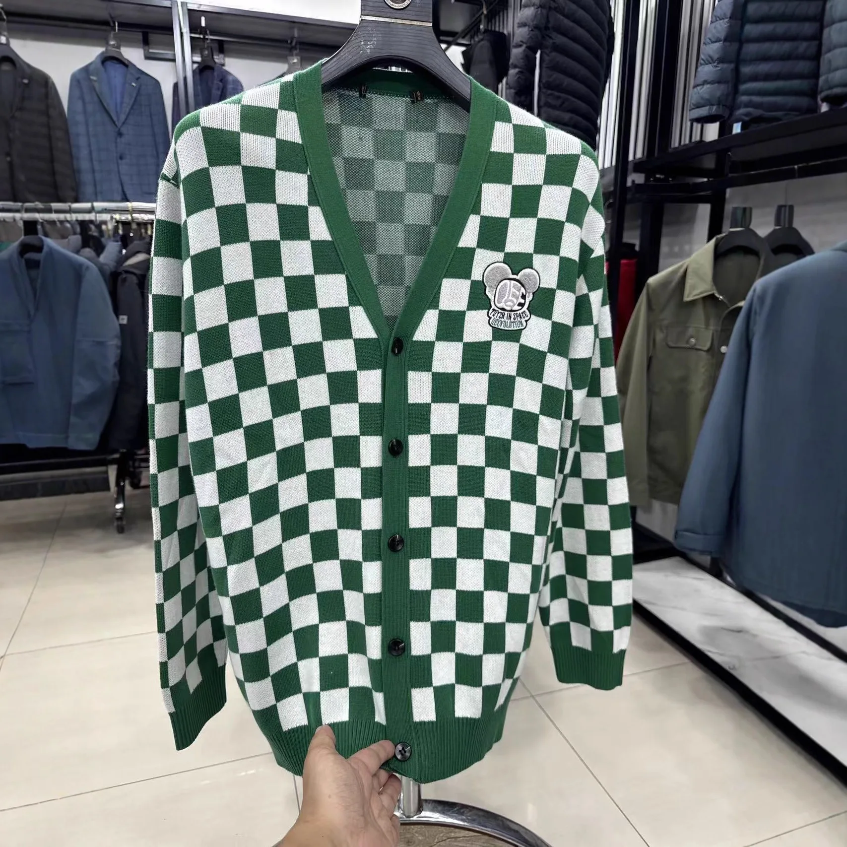 

Loose Fit High Elastici Color Knit Cotton Sweater Cardigan Casual V Ne Long Sve Knitted Sweater for Young Men