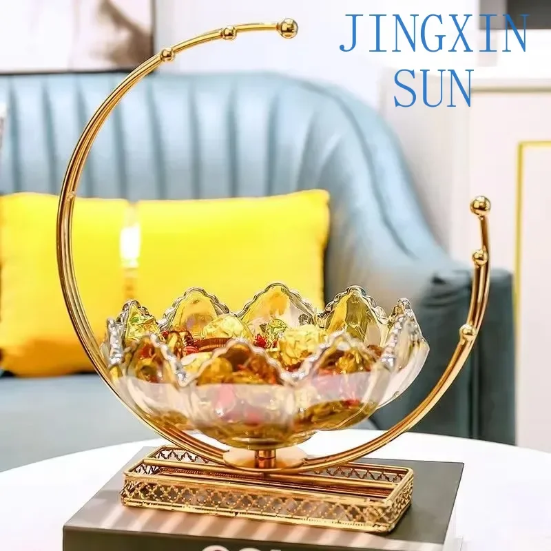 Light Luxury Style Moon Serving Transparent Plates Modern Nordic Style Glass Tableware snack fruit Dish Plate