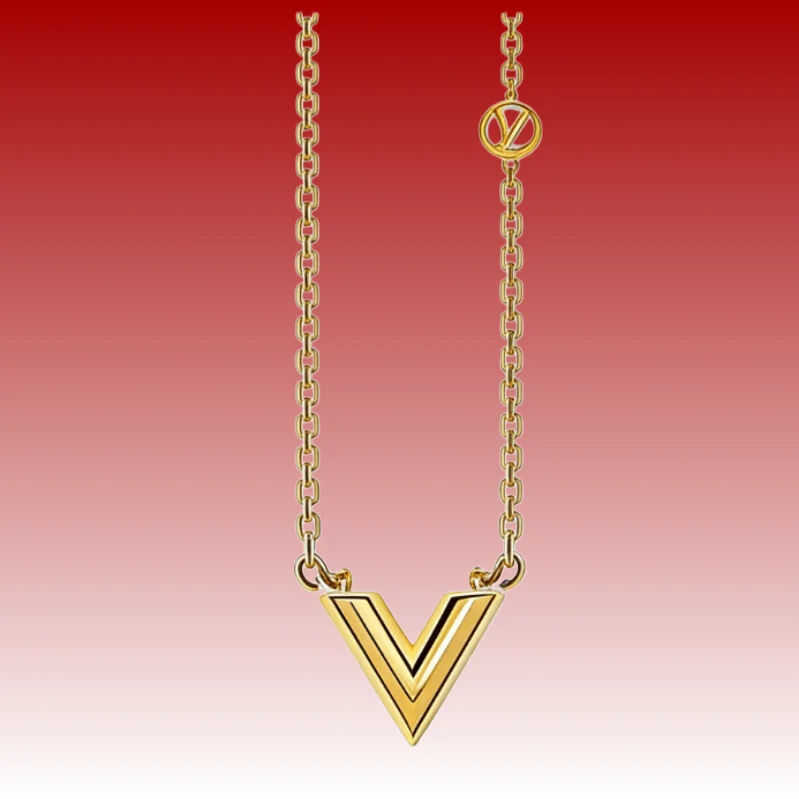 Nuevo Collar de Plata Pura S925 con Letra L, Accesorios de Boutique, Cadena Clásica en V para Clavícula, 2026