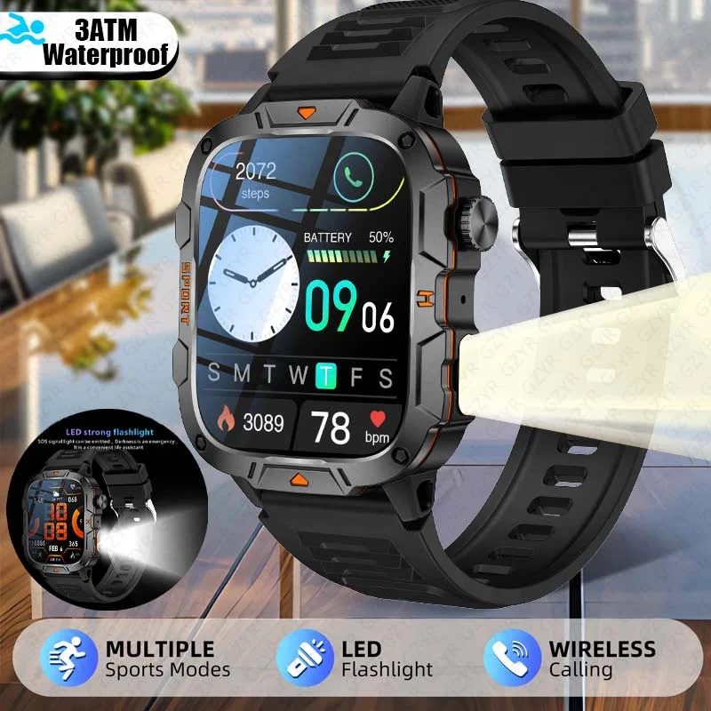 New For Xiaomi Rugged Military Fitness Smartwatch Men 3ATM Waterproof Sport Ai Voice Bluetooth Call 100+ Sports Modes Smartwatch