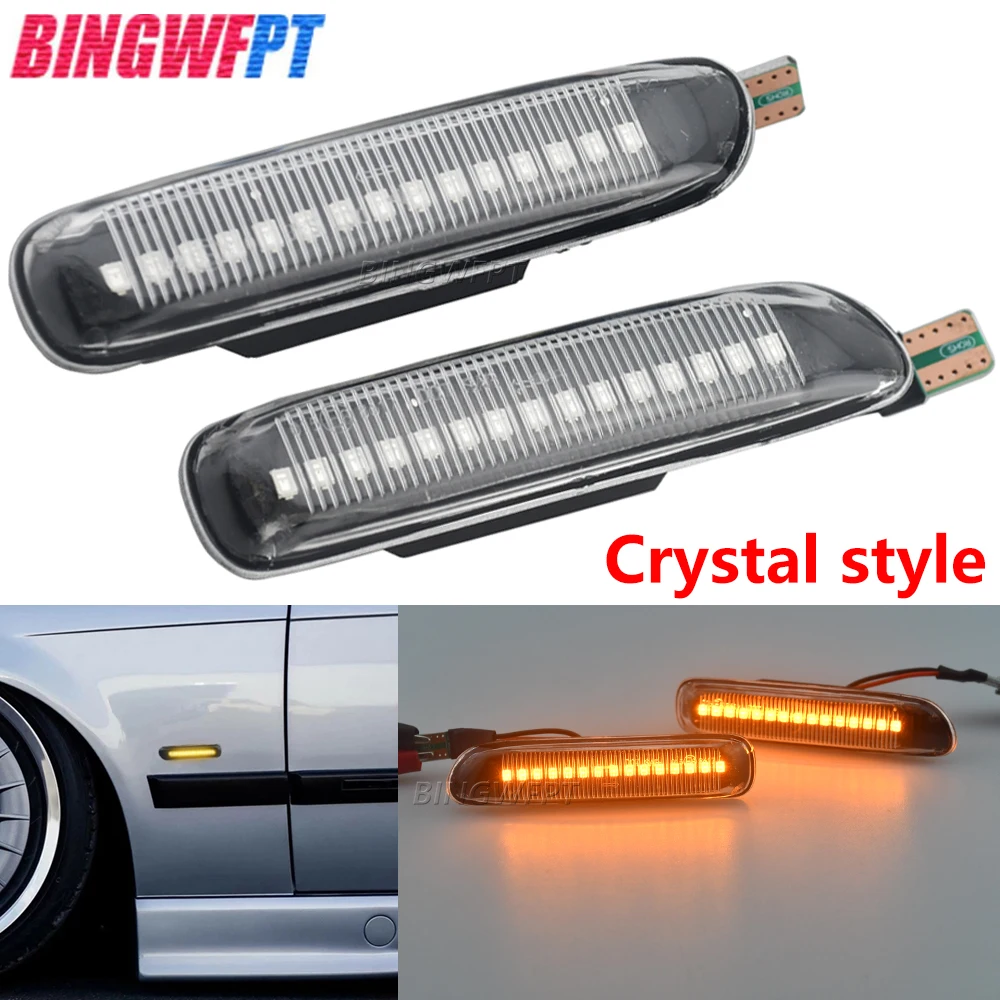 High Quality Car LED Dynamic Turn Signal Lights Side Fender Marker Sequential Indicator Lamp Trim For BMW 3 Series E46 1997-2001
