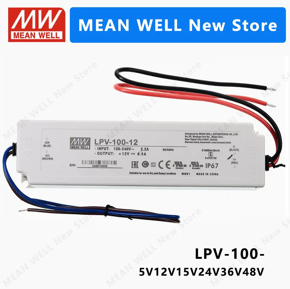 MEAN WELL LPV-100 LPV-100-5 LPV-100-12 LPV-100-24 LPV-100-36 LPV-100-48  MEANWELL LPV 100 100W