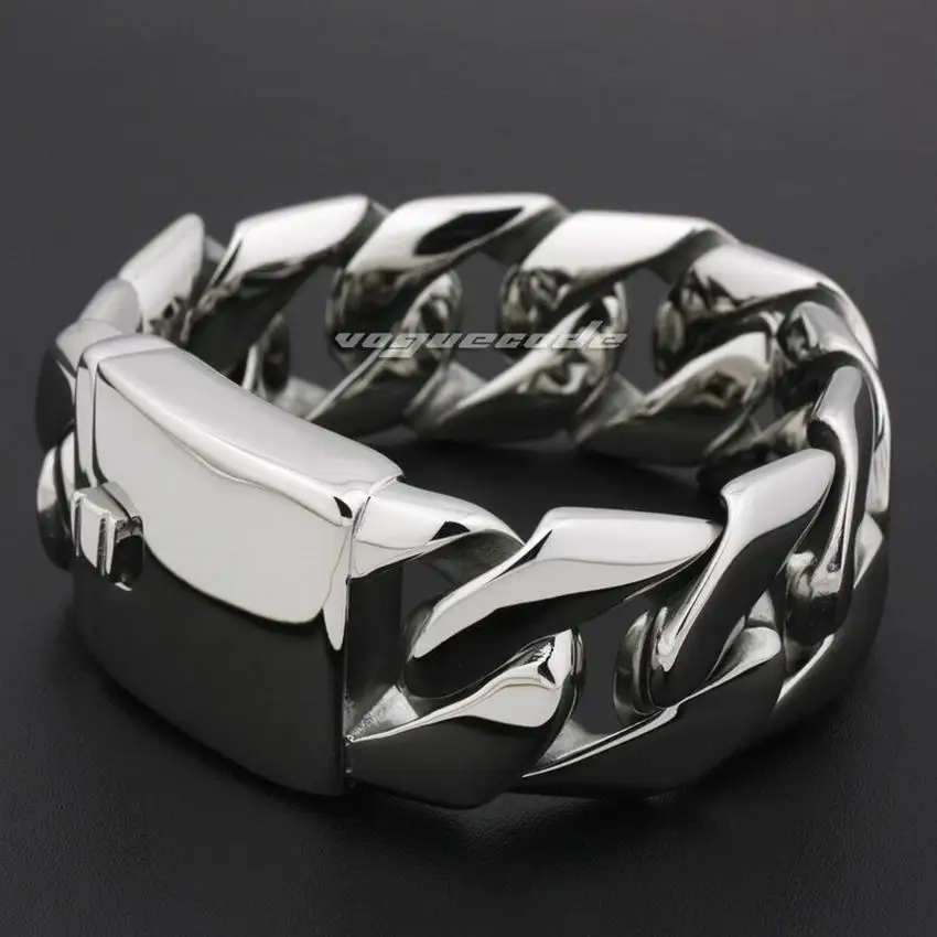 Stainless Steel Huge Link Chain Bracelet Biker Punk Jewelry 5D002