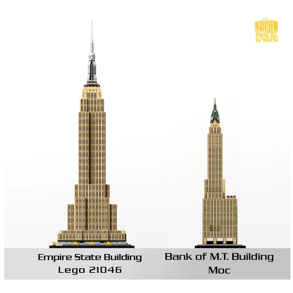 MOC-130597 40 Wall Street 1:800 Scale Bank of Manhattan Model With PDF Drawings Building Blocks Bricks Birthday Christmas Gifts