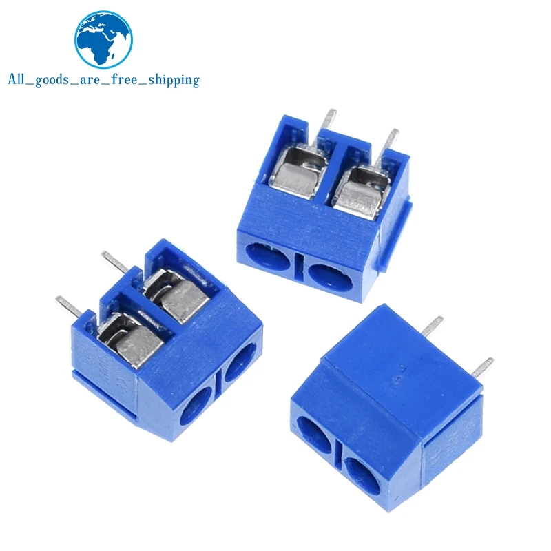 TZT 10/30PCS KF301-2P KF301-5.0-2P KF301 Screw 2Pin 5.0mm Straight Pin Screw  terminal-block Connector Black Red and Blue image 6