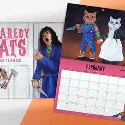 12 Month Cat Calendar from Jan. 2024 - Dec. 2024 Scaredy Cat Wall Monthly Calendar for Planning, Organizing and Daily Scheduler