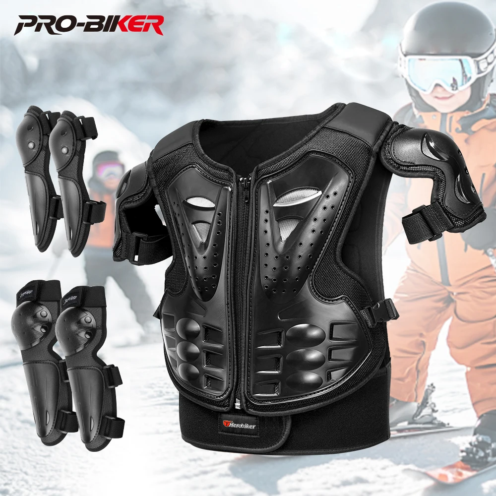 

5 Colour Children Full Body Protector Moto Full Armor Children Armor Kneepads Gear Chest Spine Protection For Height 0.85-1.7M