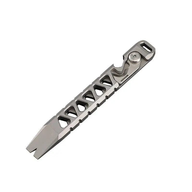 

Titanium Wrecking bar Survival Titanium Alloy Crowbar Keychain Outdoor Bar Pry for Camping & Hiking Convenient Bottle Opener