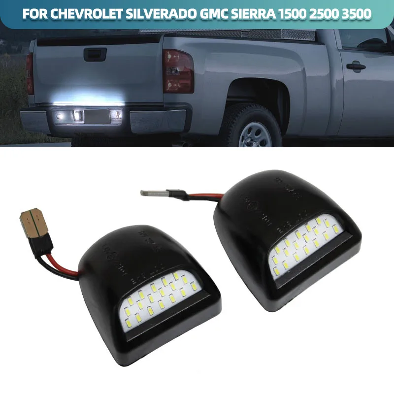 18 LED License Plate Lights for Chevrolet Silverado 1500 2500 3500 Avalanche GMC Sierra Suburban Tahoe Cadillac Escalade 6000K