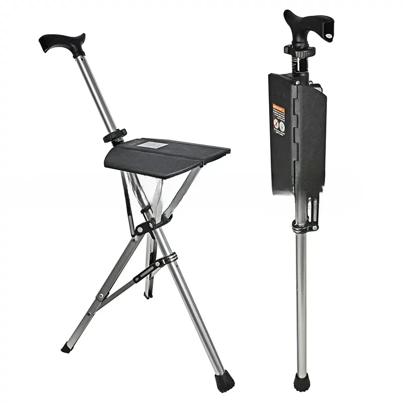 

Folding Crutch Chair Multi-Function Crutches Elderly Stool Non-Slip Light Crutches For The Elderly Can Be Used on sale