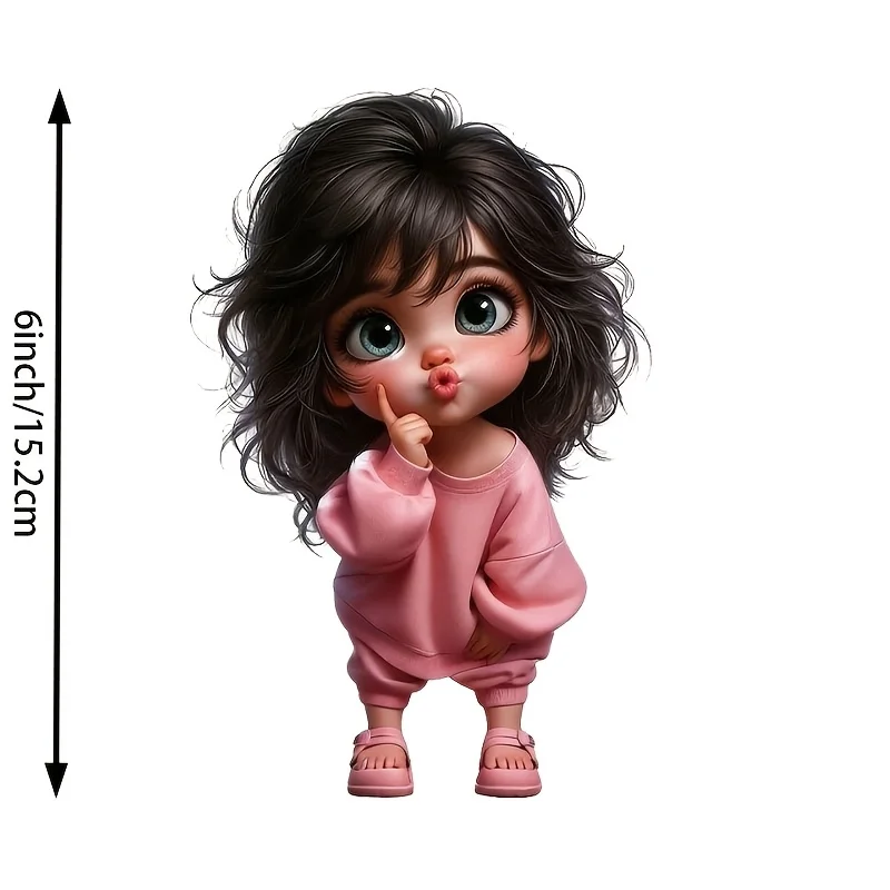 Cute Kawaii Cool Girl 6 Inch Car Vinyl Decal Sticker Waterproof for Laptop Motorcycle Window Truck