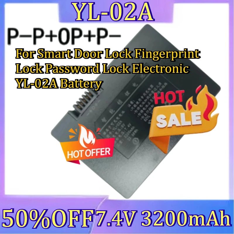 

For Smart Door Lock Fingerprint Lock Password Lock Electronic YL-02A Battery New YL-02A 7.4V 3200mAh Battery