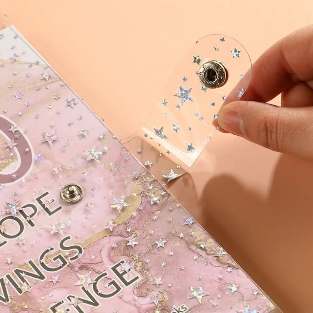 Save Money 100 Envelopes Money Saving Challenge Shining Large Capacity Money Collection Book Reusable Portable Savings Binder