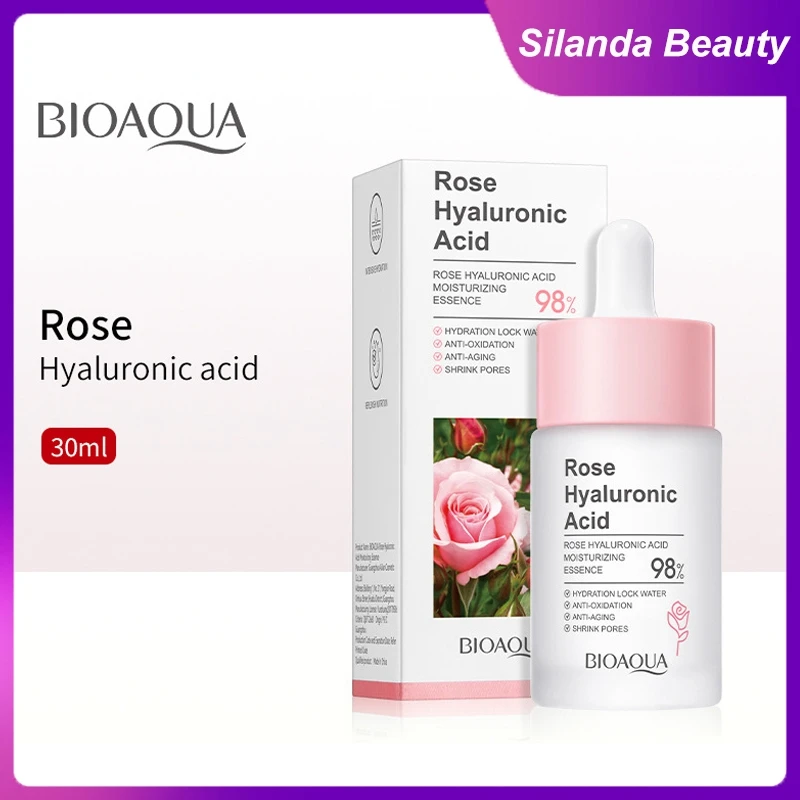 

Silanda Beauty Rose Hyaluronic Acid Anti Aging Face Serum 30ml Facial Essence Moisturizing Shrink Pores Korean Skincare Products