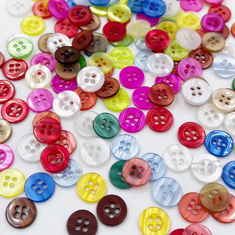 50pcs Mix color 4holes buttons shirt buttons apparel supplies sewing accessories 11mm PT365