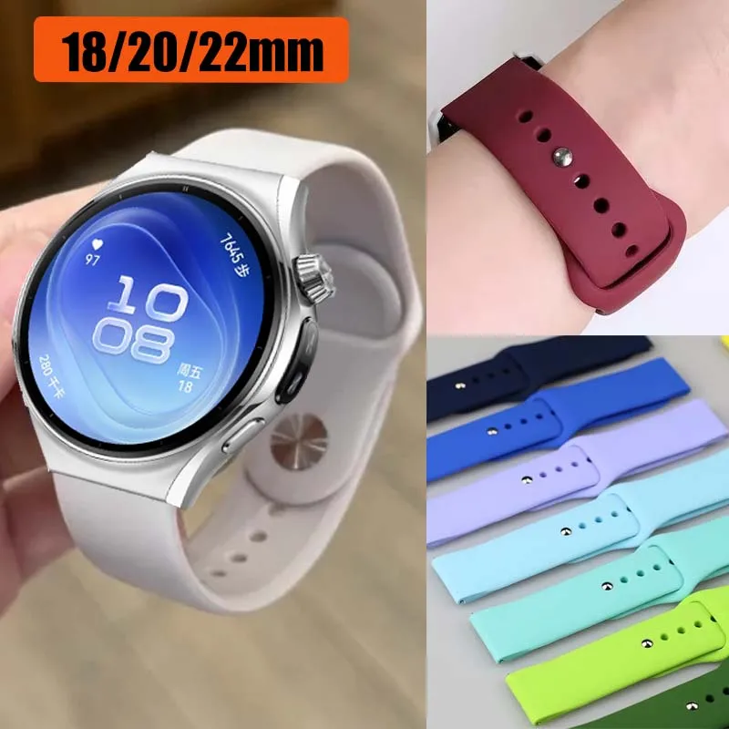 18MM 20MM 22MM Silicone Strap For Huawei Watch 6 6Pro 46mm 43mm/42mm Wristband For Huawei Watch 5 4 3 3Pro/GT7Pro/GT7 6 5 4 41mm