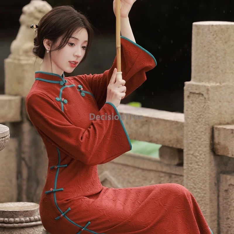 

2025 молодежный нежный темперамент, китайский винтажный Ципао, ежедневное улучшенное традиционное литературное искусство Ципао, модный лоскутный Cheongsam