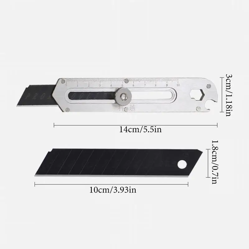 Cuchillos utilitarios de alta resistencia, cortador de caja de utilidad, retráctil, de acero inoxidable, para caja de alfombra