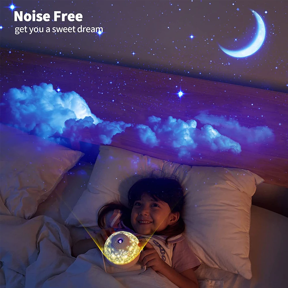 Galaxy Night Light Projector Star Projection Lamp with Nebula Moon Planets Aurora 360° Rotating Focusable for Kids Bedroom Gifts