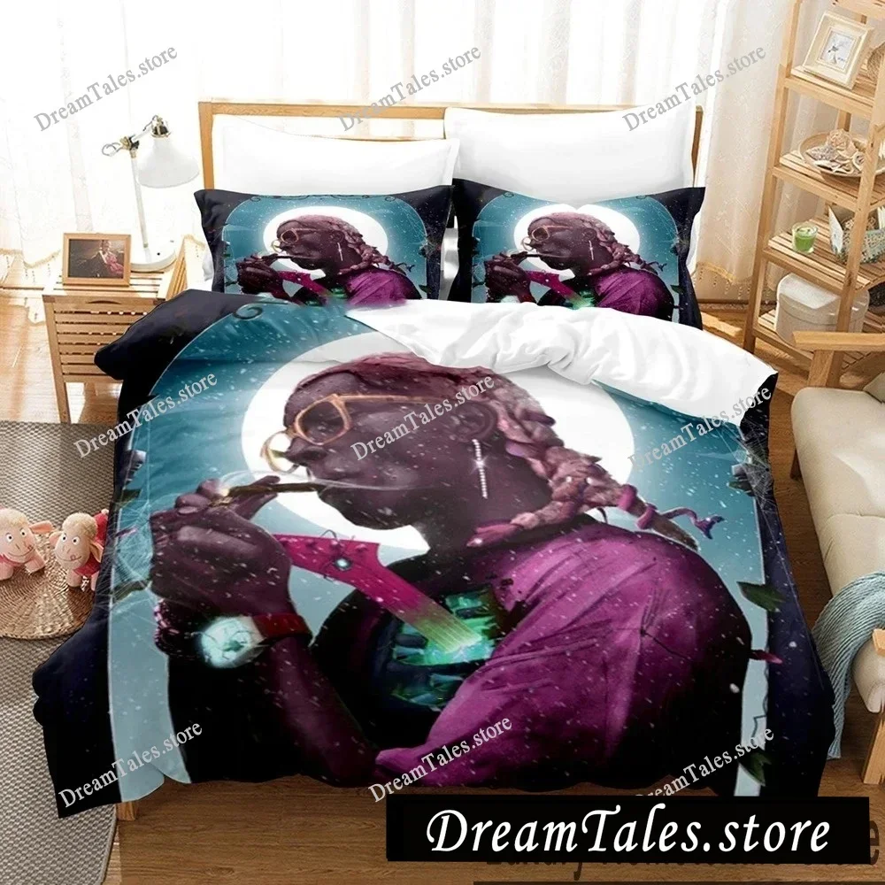 3D Print Young Thug Rapper Bedding Set Boys Girls Twin Queen King Size Duvet Cover Pillowcase Bed Boys Adult Home Textileextile