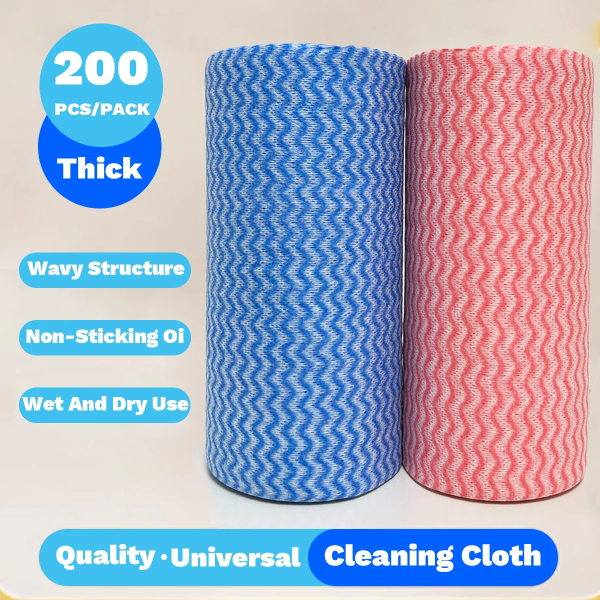 

JINYUDOME 200Pcs/2Rolls Reusable Disposable Washing Cleaning Cloth Towels Handy Wipe Dish Absorbent Cloths For Kitchen Lazy Rags