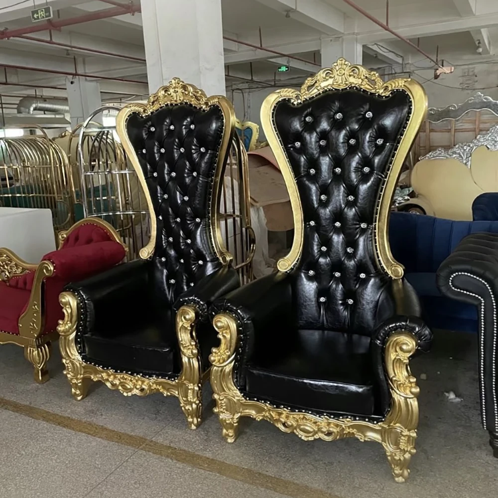 Luxury Royal Style High quality king red throne chair and queen for wedding