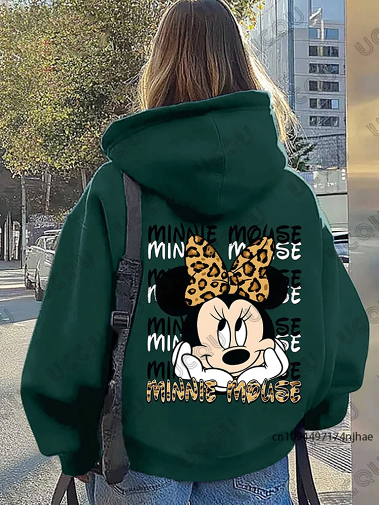 الخريف الشتاء الكرتون ديزني ميني ماوس طباعة سترات قطنية عالية الجودة للنساء كم طويل البلوز بلوزة كاجوال الأزواج بلايز #2
