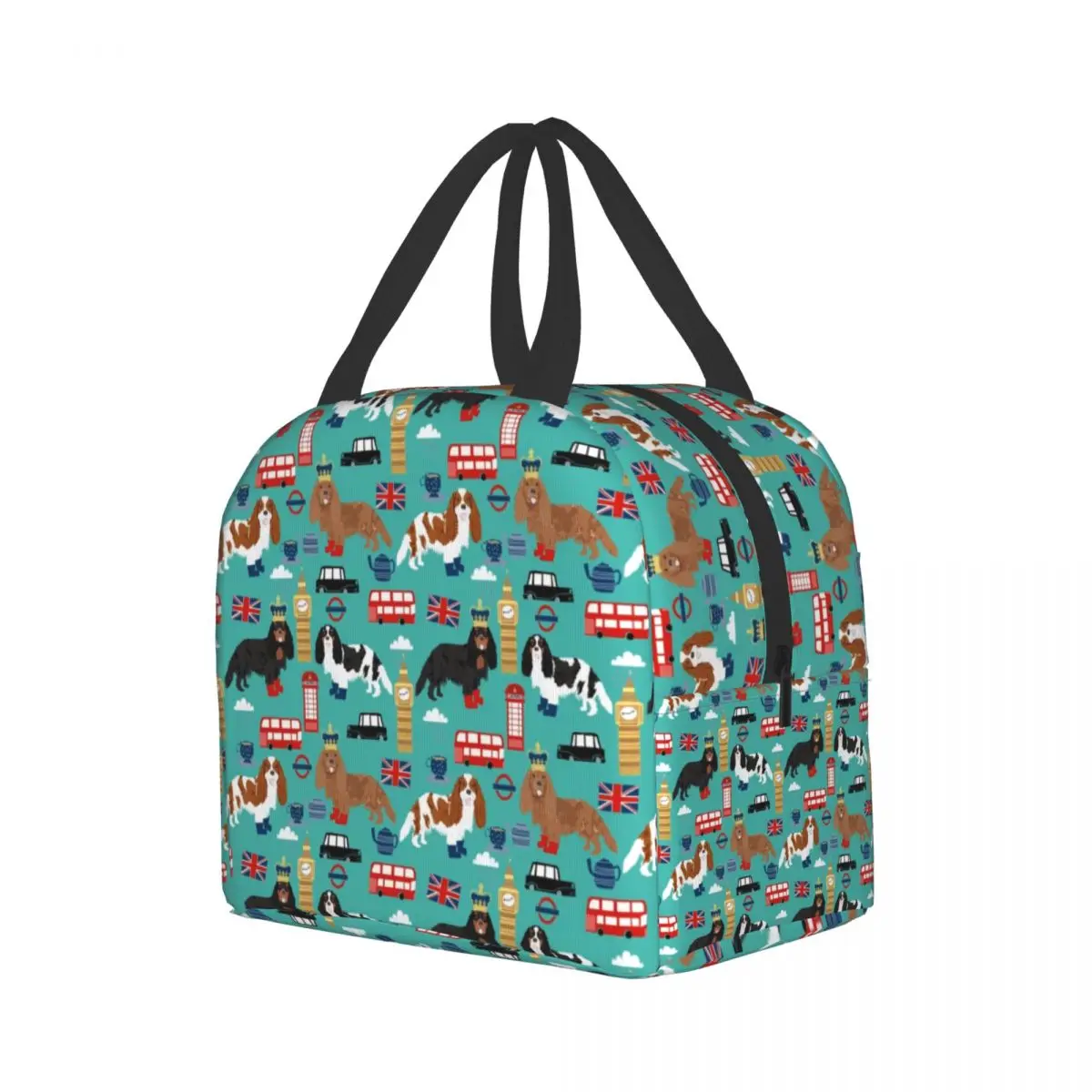 Sac à lunch isotherme réutilisable pour femme et enfant, chien de compagnie, épagneul Cavalier King Charles, école et bureau, glacière, boîte à lunch thermique