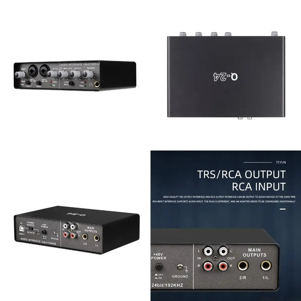 

M5TD Профессиональная стереозвуковая плата, высокоскоростной порт USB2.0, 24 бит/192 кГц, звуковая карта с металлическим RCA,