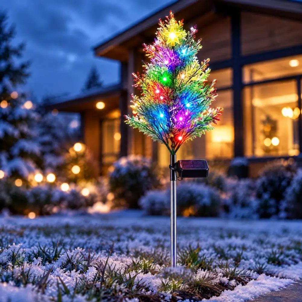 Winter Festive Patio Solar Powered Christmas Trees Solar Powered Christmas Tree Lights Outdoor Waterproof Led for Driveway