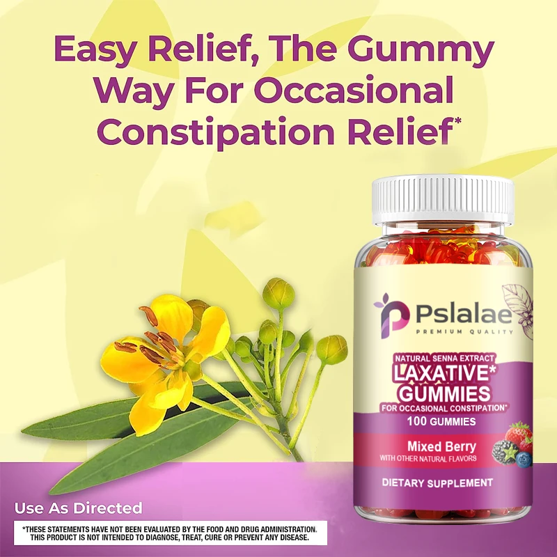 

Laxative Gummies - Contains Senna Leaves, Promotes Digestive Health, Gently Relieves Constipation, and Maintains Regularity