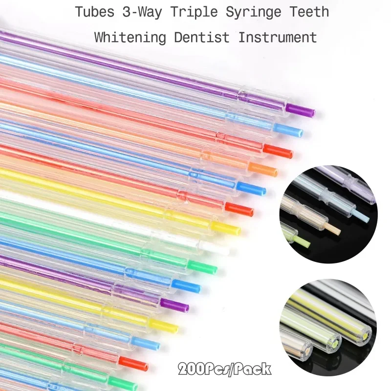 

200Pcs Dental Disposable Independent Air Water Spray Nozzles Tips Tubes 3-Way Triple Syringe Teeth Whitening Dentist Instrument