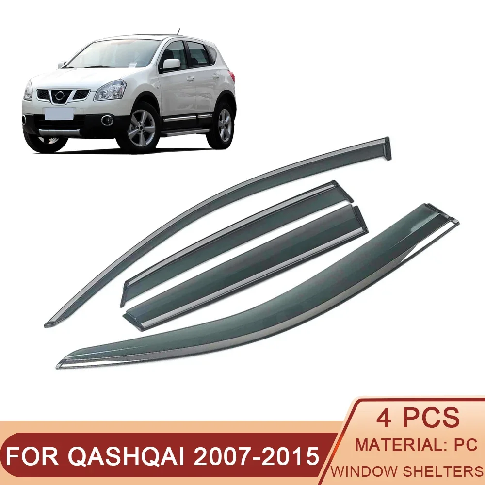 

For NISSAN Qashqai J10 2007 2008 2009-2015 Car Window Sun Rain Shade Visors Shield Shelter Protector Cover Trim Frame Sticker