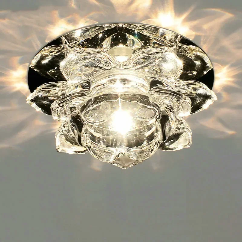 Luxury Light Fashion 3W LED Ceiling Lamps Diameter 120mm K9 Crystal Light AC85-265V Crystal Ceiling Light