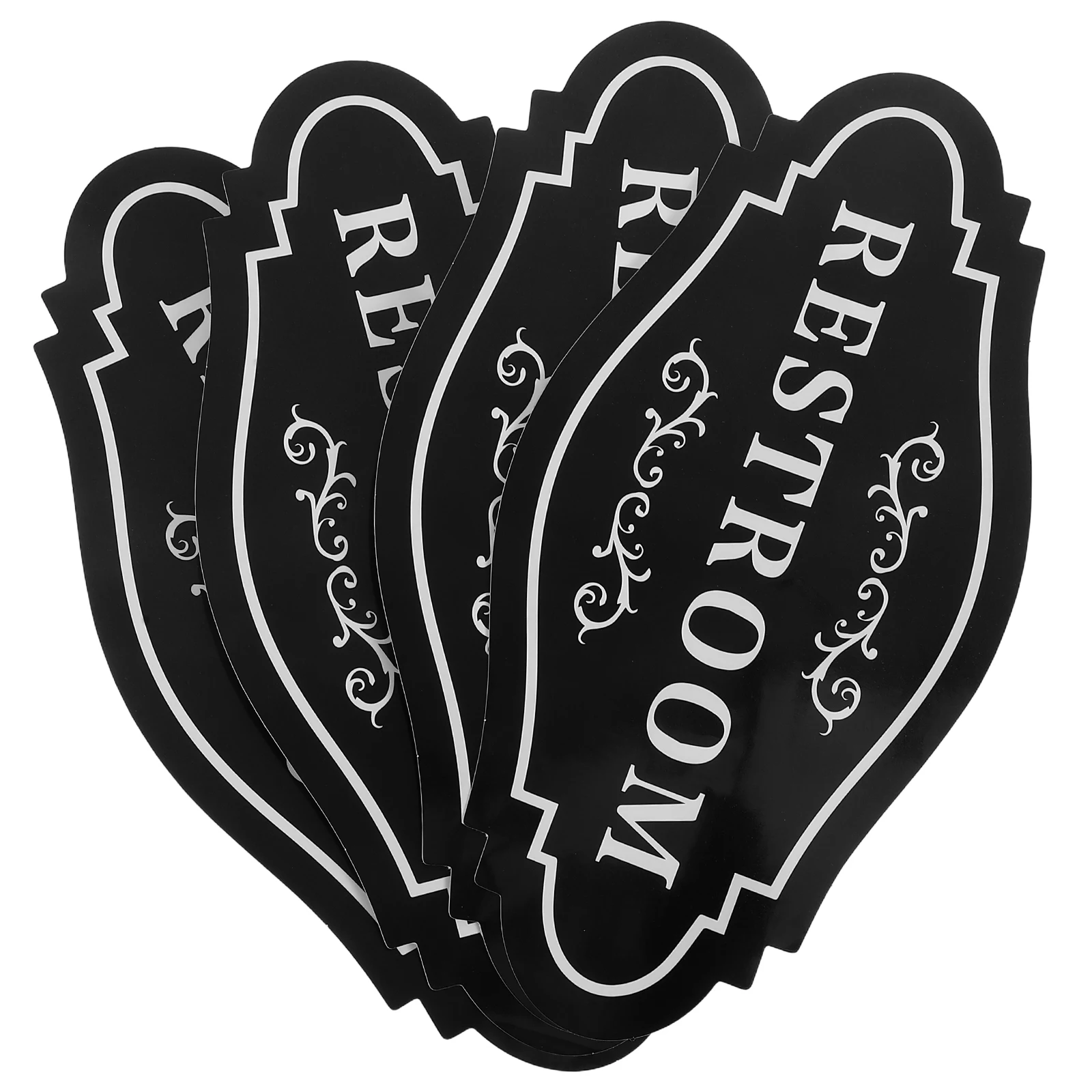 

4pcs Vinyl Restroom Bathroom Door Signs Signs Home Hotel Door Restroom Accessories Bathroom Labels Decor