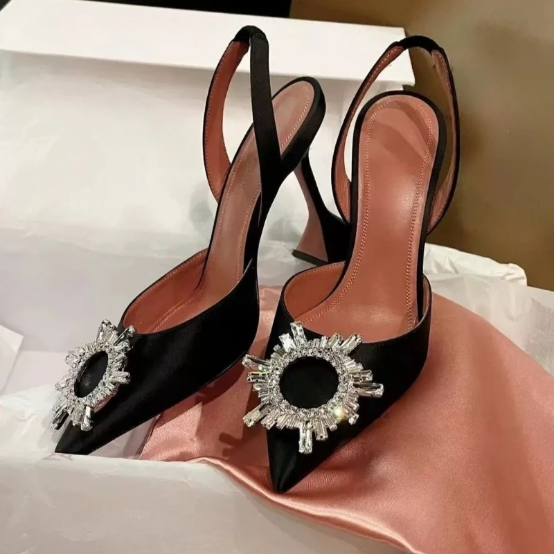 Women Star Inspired Gladiator Sandals Elegant Pointed Toe Slingback High Heels Light Comfort Summer Fashion Footwear Suitable