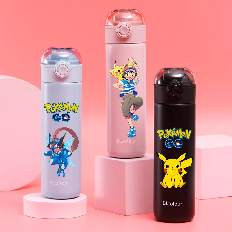 Pokemon 350ml Thermal Cup Large Capacity Sports Water Bottle Children's Water Cup Drinking Stainless Steel Bottle Aldult Pikachu