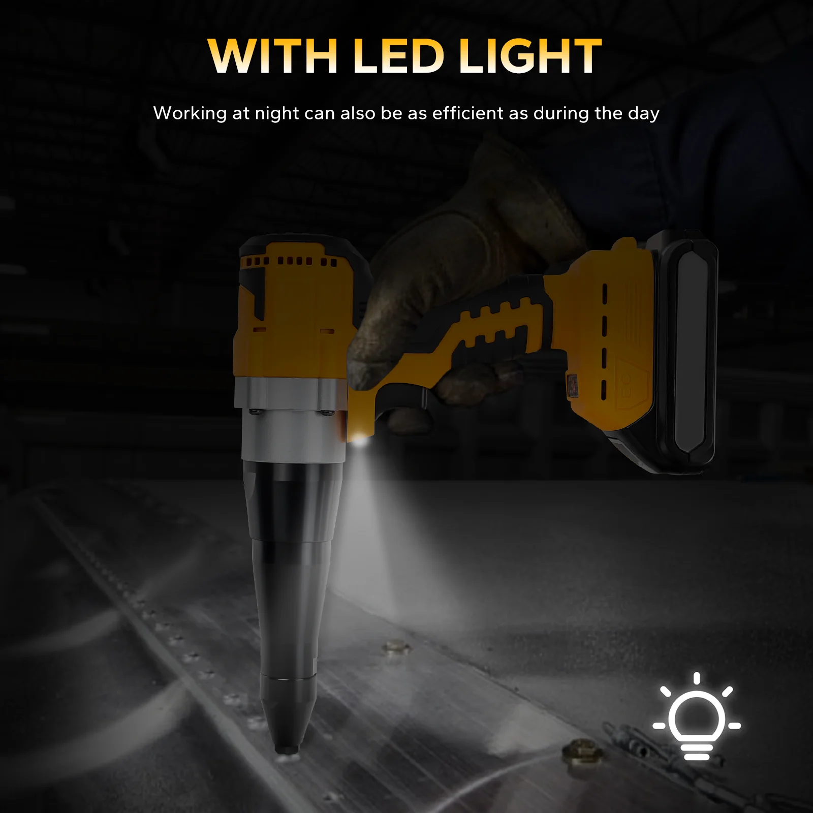 Electric Riveter Gun Power Tools 2.4-5.8mm Drill Insert Screwdriver Automatic Nail Remover for Milwaukee /Dewalt 18V Battery