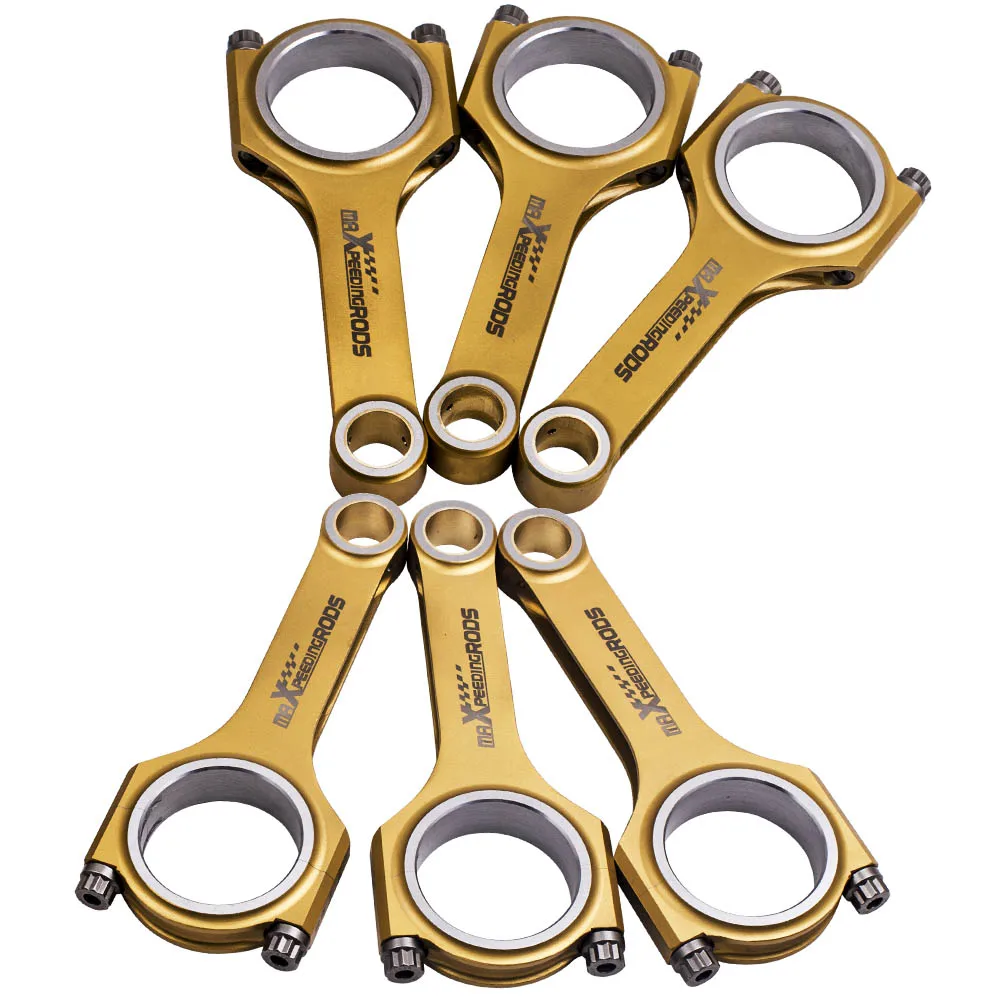 

6 шатунов для BMW 328i 528i E36 E46 M52B28 Bielle Conrods с болтами ARP Титанизированные шатуны