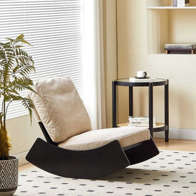 

Medieval style single solid wood sofa chair designer balcony bedroom rocking chair wabi-****