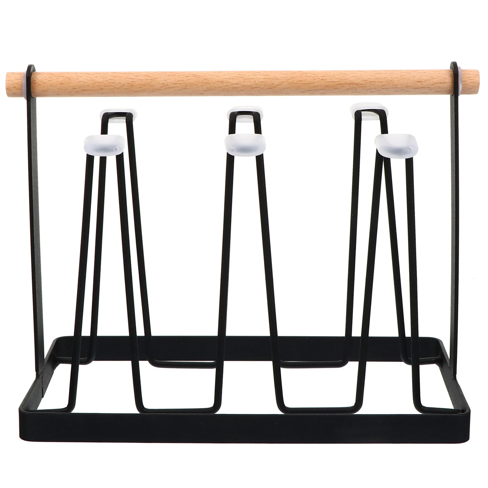 

Cup Drying Rack Wooden Iron Material Simple Design Easy Storage Suitable Mugs Glasses Coffee Cups U Shaped Holder Quick Drainage